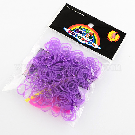バンドやアクセサリーDIYの蛍光ネオンゴム織機バンドリフィル  暗紫色  110x90x13mm X-DIY-R010-01-1