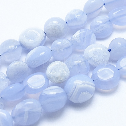 Chapelets de perles en agate avec dentelle bleue naturelle G-E483-62B-1