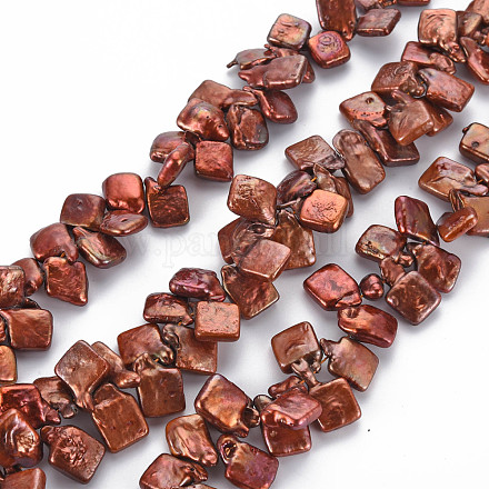 Chapelets de perles en Keshi naturel PEAR-S021-075E-03-1