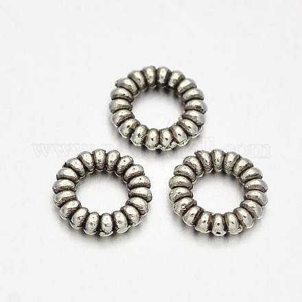 Ring Tibetan Style Alloy Spacer Beads TIBEB-D029-AS-1