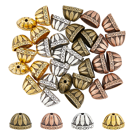 Dicosmétique 32 pièces 4 couleurs cônes de perles en alliage de style tibétain FIND-DC0003-96-1
