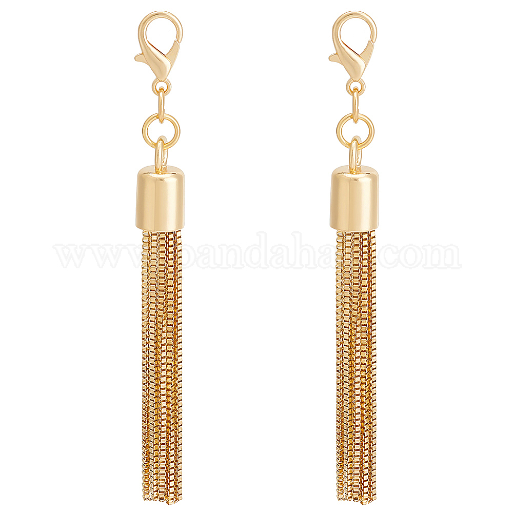 Wholesale UNICRAFTALE 2pcs Alloy Keychain Tassel Chain Charm Light Gold ...