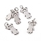Non-Tarnish 201 Stainless Steel Pendants, with Jump Ring, Laser Cut, Girl, Stainless Steel Color, 20x10.5x1.5mm, Jump Ring: 4.8x0.7mm, 2.4mm inner diameter