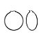 304 Stainless Steel Big Hoop Earrings, Hypoallergenic Earrings, Ring Shape, Gunmetal, 12 Gauge, 44~46x2mm, Pin: 0.7x1mm