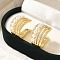 Rack Plating Brass Micro Pave Cubic Zirconia Cuff Earrings, with ABS Imitation Pearl, Long-Lasting Plated, Lead Free & Cadmium Free, Real 18K Gold Plated, 18x17.5x12.5mm