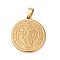 Ion Plating(IP) 304 Stainless Steel Pendants, Flat Round with Saint Benedict Medal, Golden, 27.5x25x3mm, Hole: 8x4.5mm