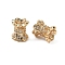 Brass Micro Pave Cubic Zirconia Beads, Column, Real 18K Gold Plated, 8.5x7.5mm, Hole: 1.6mm