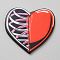Acrylic Pendants, Heart Half Skeleton , Heart, 37x39x2mm, Hole: 1.2mm