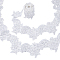 5Yards Polyester Lace Trims, Flower, White, 3-1/2 inch(90mm)