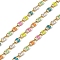 Ion Plating(IP) 304 Stainless Steel Enamel Link Chain, with Spool, Soldered, Mixed Color, 9x3.8x2mm