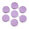 Painted Natural Wood Beads, Flat Round, Lilac, 19.5~20x5mm, Hole: 1.8~2mm