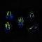 Gradient Color & Luminous Handmade Silver Foil Lampwork Beads, Glow in the Dark, Teardrop, Light Goldenrod Yellow, 16x12x12mm, Hole: 1mm