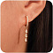 Teardrop Brass Micro Pave Clear Cubic Zirconia Hoop Earrings, Golden, 25mm