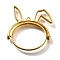 Rabbit Rotatable Alloy Swivel Open Back Bezel Pendants, For DIY UV Resin, Epoxy Resin, Cadmium Free & Nickel Free & Lead Free, Golden, 35x33.5x3.5mm, Hole: 1.4mm