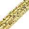 Electroplate Glass Beads Strands, Triangle, Yellow, 4~4.5x4~4.5x3~3.5mm, Hole: 0.8mm, about 113~126pcs/strand, 11.02~14.57 inch(28~37cm)