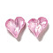 Glass Rhinestone Cabochons, Point Back & Back Plated, Faceted, Heart, Rosaline, 8x8x4mm