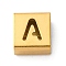 Ion Plating(IP) 304 Stainless Steel Square Slide Charms, Golden, Letter A, 9x8x4mm, Hole: 3.5x8.5mm