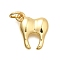 Brass Charms, Tooth, Long-Lasting Plated, Cadmium Free & Lead Free, Rack Plating, with Jump Ring, Real 18K Gold Plated, 13.5x11.5x3mm, Hole: 3mm