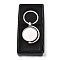 Zinc Alloy Rotating Keychain Clasps, with Iron Split Key Rings, Platinum, Flat Round, 73mm
