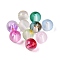 Frosted Baking Painted Glass Beads, with Golden Glitter Powder, Round, Mixed Color, 8~8.5mm, Hole: 1.4~1.6mm