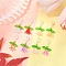 8Pcs Tulip Acrylic & Glass Pendant Decorations, Alloy Lobster Claw Clasps Charms for Bag Ornaments, Silver, 33mm