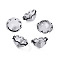 Glass Bead Cone for Wind Chimes Making, Multi-Petal, Flower, Light Grey, 21~24.5x13mm, Hole: 2mm