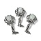 Angel Brass Natural Fluorite Pendants, with Jump Ring, Antique Silver, 38x19.5x7.5~9.5mm, Hole: 2x6.5mm