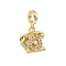 Brass Micro Pave Clear Cubic Zirconia and ABS Imitation Pearl European Dangle Charms, Phone Large Hole Pendants, Cadmium Free & Lead Free, Long-Lasting Plated, Rack Plating, Real 18K Gold Plated, 21.5mm, Hole: 5mm