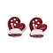 Baking Paint Glass Enamel Beads, Glove, Dark Red, 17.5x15x10mm, Hole: 1mm