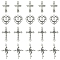 24Pcs 4 Styles Tibetan Style Alloy Pendants, Mixed Shapes, Antique Silver, 21.5~34.5x15~23.5x2~3mm, Hole: 1.4~2mm, 6pcs/style