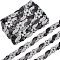 8-Shaped Polyester Ribbons, with Sequins, Black, 1-5/8 inch(40mm), about 14.76 Yards(13.5m)/Bundle