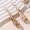 Natural Shell Dangle Earrings, Shell Shape, Saddle Brown, 87x18mm