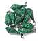 Synthetic Malachite Pointed Pendants, Faceted Bullet Shape Charms with 201 Stainless Steel Snap on Bails, Stainless Steel Color, 27~30.5x13x13mm, Hole: 4x7mm