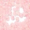 Frosted Transparent Acrylic Beads, Round, with Gold Foil & Glitter, Gradient Color, Misty Rose, 6x5.5mm, Hole: 1.8mm