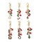 6Pcs Christmas Alloy Enamel Pendant Decorations, with Glass Pearl and Alloy Swivel Clasps, Mixed Shapes, Mixed Color, 103~106mm
