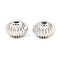Brass Beads, Corrugated Rondelle, Rack Plating, Long-Lasting Plated, Lead Free & Cadmium Free, Platinum, 10x6.5mm, Hole: 2mm
