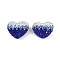 Gradient Color Heart Shaped Polymer Clay Rhinestone Beads, for DIY Phone Charms, Pen and Jewelry Making Supplies, Sapphire, 19x24x13mm, Hole: 1.8mm