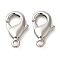 Rack Plating Brass Lobster Claw Clasps, Long-Lasting Plated, Lead Free & Cadmium Free, Platinum, 15x9x3mm, Hole: 1.8mm