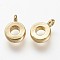 Brass Tube Bails, Loop Bails, Ring Bail Beads, Long-Lasting Plated, Golden, 11x8x3mm, Hole: 2mm, Inner Diameter: 3mm