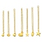 7Pcs 7 Styles 304 Stainless Steel Chain Extender, Curb Chain, with  Charms, Mixed Shapes, Golden, 57~71mm, 1pc/style