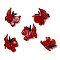 Transparent Lampwork Beads, Handmade Gold Foil Glass Beads, Butterfly, FireBrick, 17~17.5x19~21x8.5mm, Hole: 1.5mm
