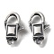 925 Thailand Sterling Silver Lobster Claw Clasps, Rectangle, with 925 Stamp, Antique Silver, 12.5x8x3.5mm, Hole: 1.2mm