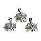 Natural Labradorite Pendants, Rack Plating Brass Rhinestone Elephant Charms, Platinum, Cadmium Free & Lead Free, 17.5x20.5x8mm, Hole: 5x8mm