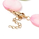 Natural Shell Flat Round Link Chain Bracelet BJEW-C015-07G-3