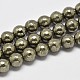 Natural Pyrite Round Beads Strands G-F197-07-12mm-1