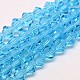 Chapelets de perles en verre bicone d'imitation de cristal autrichien GLAA-F029-6x6mm-19-1