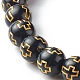 Imitation Wood Plating Acrylic Beads Stretch Bracelet Sets BJEW-JB06592-6