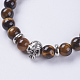 Natural Tiger Eye Beads Stretch Bracelets BJEW-E325-C10-2