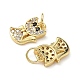 Латунные микро проложить кубического циркония подвески KK-L243-06G-03-2