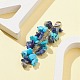 Décorations de pendentif en perles de lapis-lazuli naturel et de turquoise synthétique HJEW-JM01234-02-4